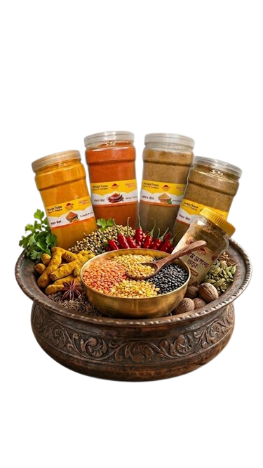 মরিচ গুঁড়া +হলুদ গুঁড়া + জিরা গুঁড়া + ধনিয়া গুঁড়া+গরম মশলা